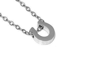 Hästsko Halsband i Rostfritt Stål, Lyckosymbol Hänge, Tur och Lyckoamulett Smycke