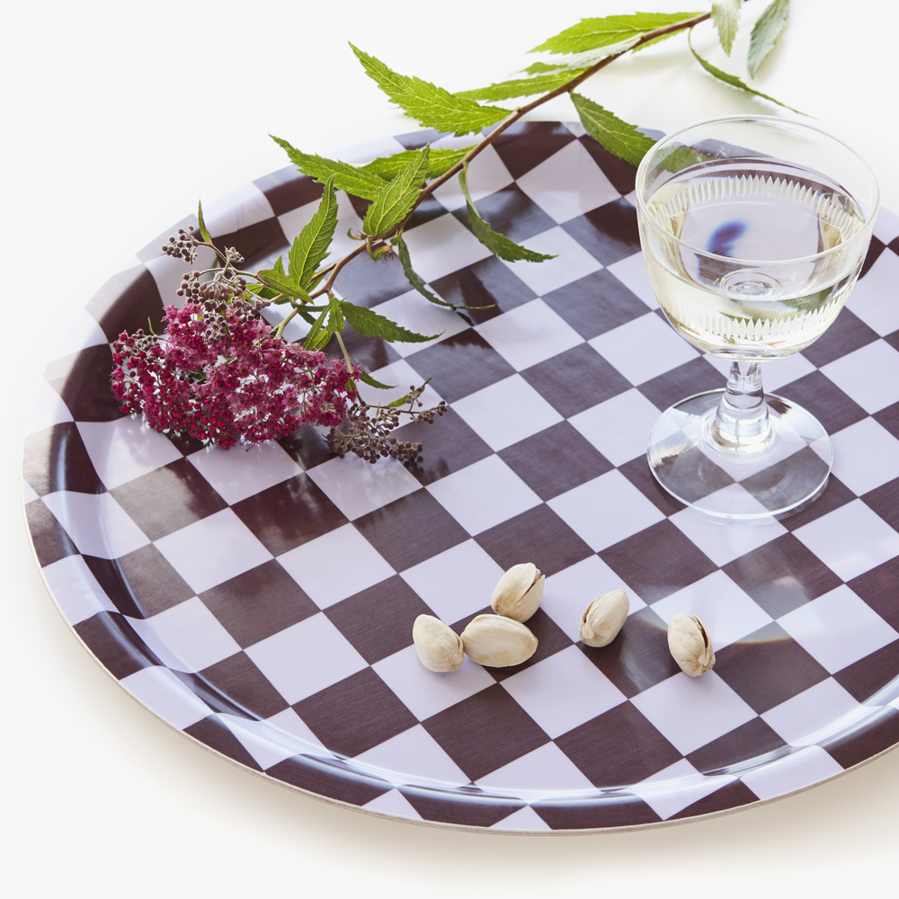 Grape CHECKER  Round Serving Tray - 31 cm - 2