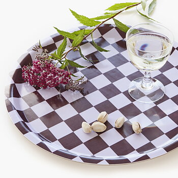 Grape CHECKER  Round Serving Tray - 31 cm