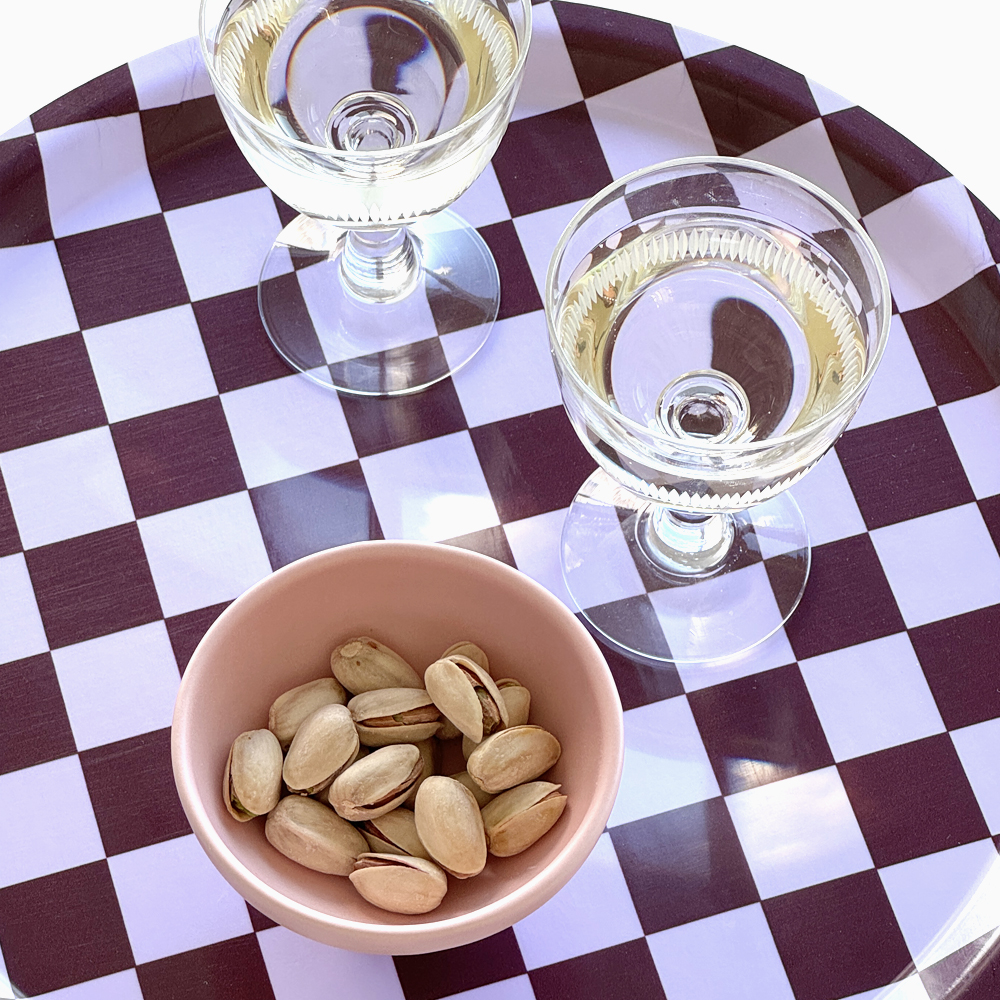 Grape CHECKER  Round Serving Tray - 31 cm - 3