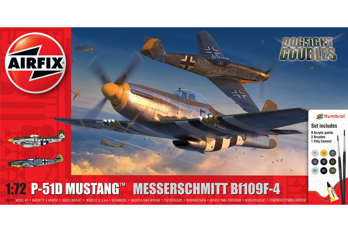 Airfix A50193 P-51D Mustang vs Bf109F-4 Dogfight Double 1:72 - 2
