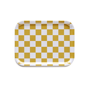 Mustard  CHECKER Serving Tray - 27x20 cm 