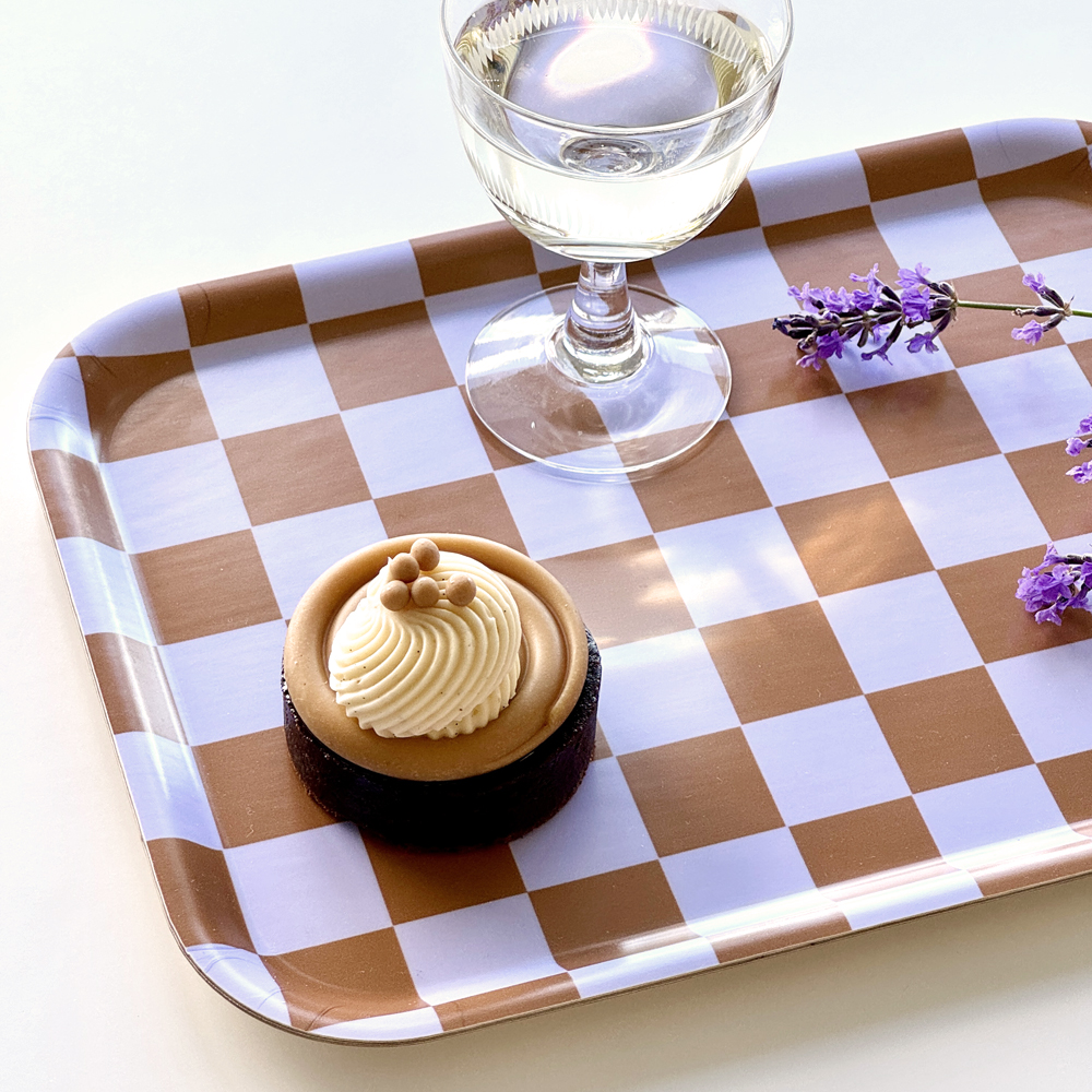 Caramel  CHECKER Bricka - 27x20 cm - 2