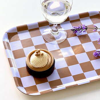 Caramel  CHECKER Serving Tray - 27x20 cm