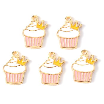 Berlock -  Cupcake  Rosa Vit m krona