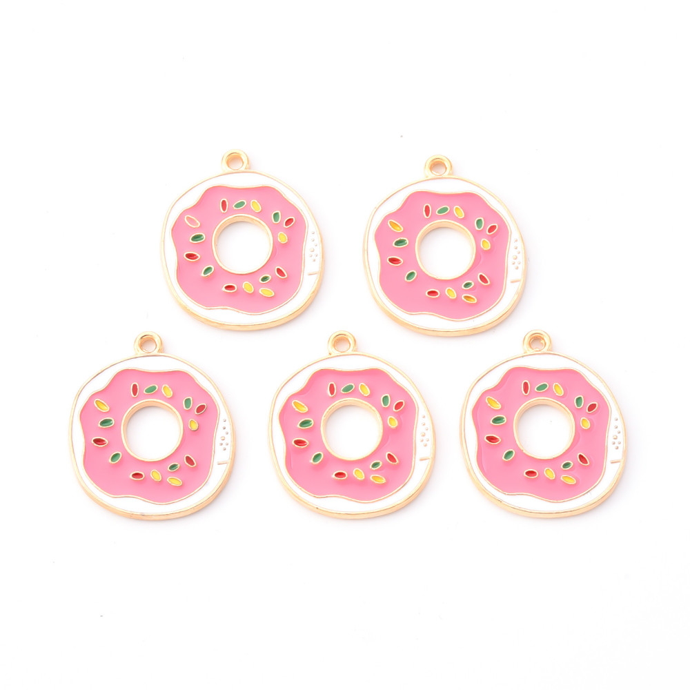 Charm  enameld Donut, pink