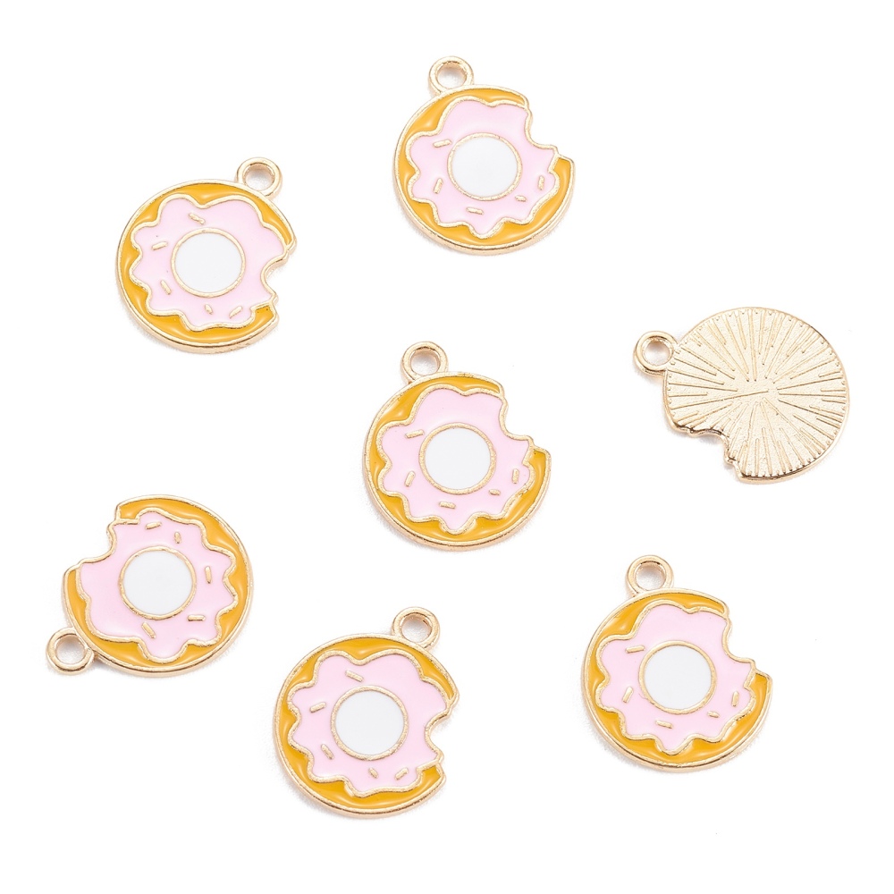 Charm  enameld Donut, pink beige