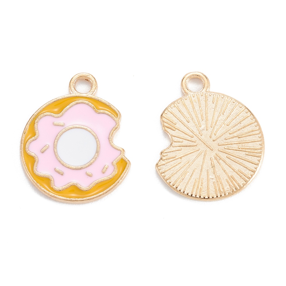 Charm  enameld Donut, pink beige - 2