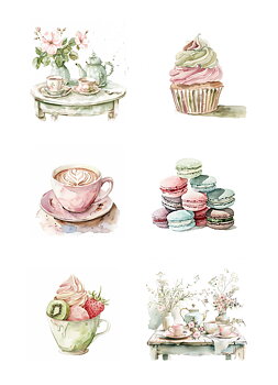  Reprint klippark A4 - Girly Fika