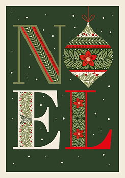 Noel Text, Greeting Card