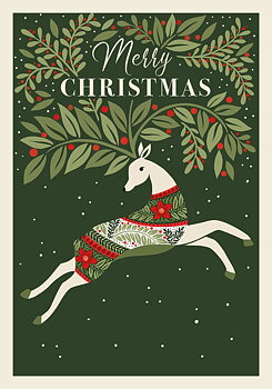 Christmas Stag, Greeting Card