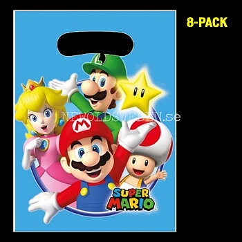 GODISPÅSAR SUPER MARIO 160 x 230 mm - 8-PACK