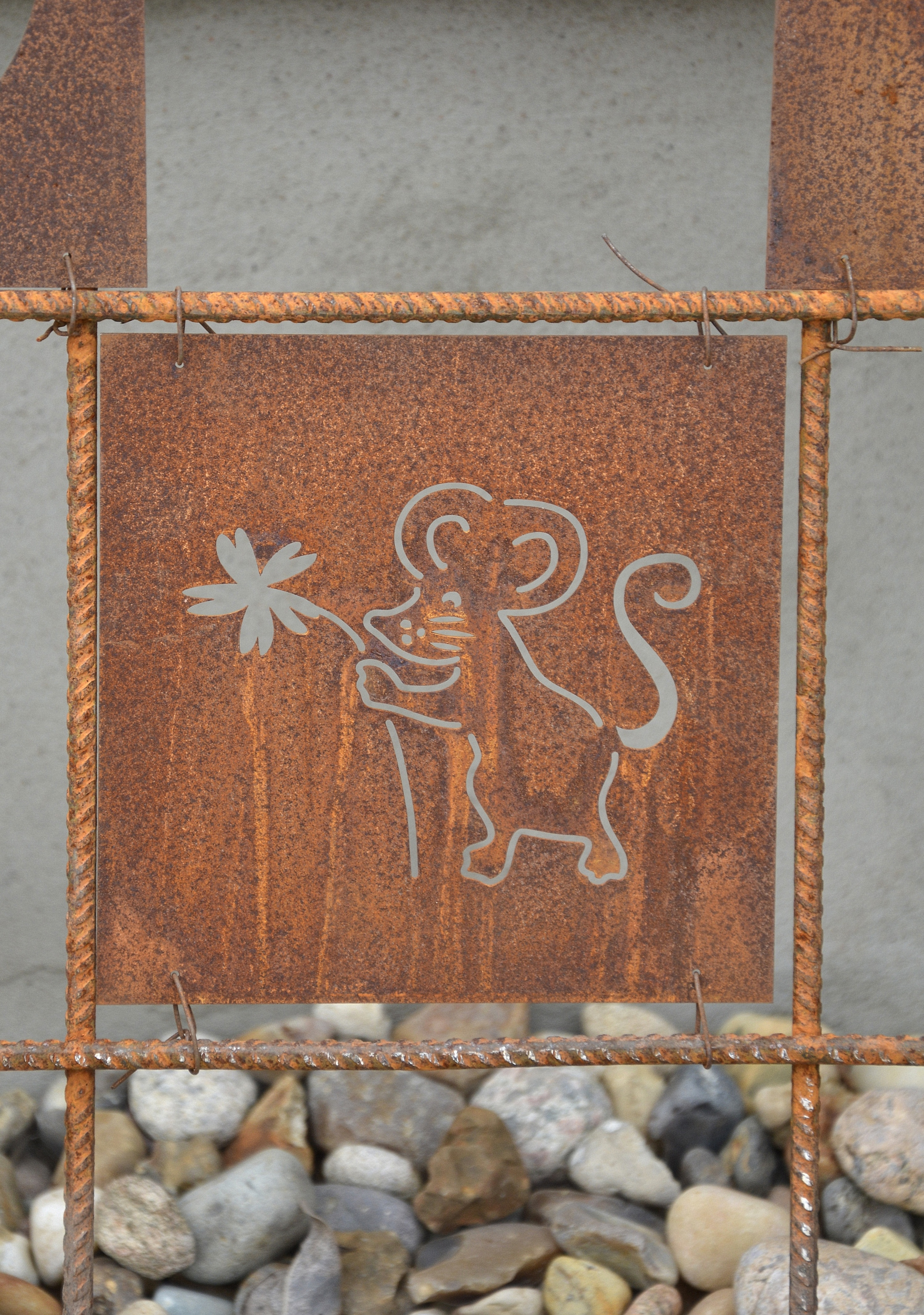 Rostig skylt MUS till armeringsnät 14 cm