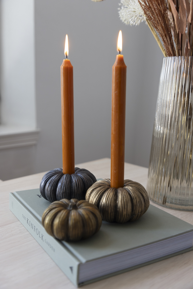 Pumpa - Ljusstake - Dekoration - 10x5,5 cm - 3