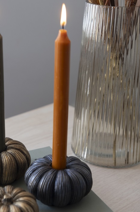Pumpa - Ljusstake - Dekoration - 10x5,5 cm - 6