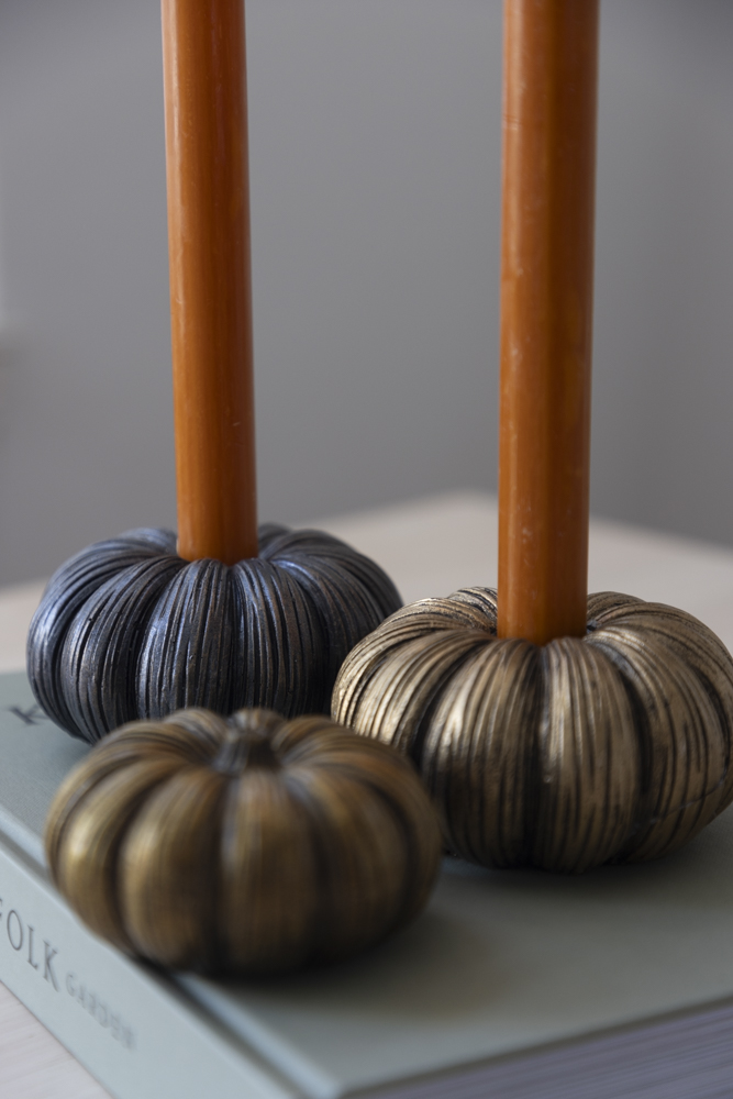 Pumpa - Ljusstake - Dekoration - 10x5,5 cm - 4