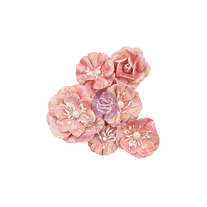 Prima Paper Flowers Strawberry Milkshake - Marbled With Love