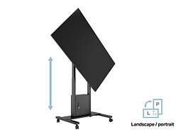 M Motorized Floorstand Flip VESA 2/3/4/600 Black incl cabinet Black
