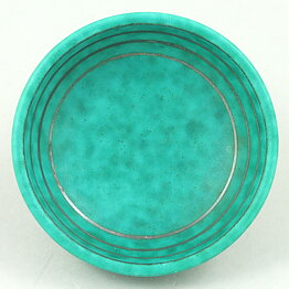Wilhelm Kåge (Argenta 1959) Green Bowl with Silver Decor 9 cm