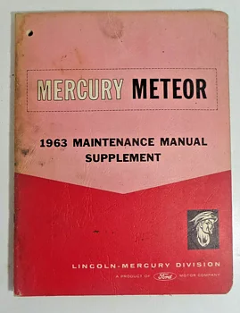 1963 Mercury Meteor  Maintenance Manual Supplement