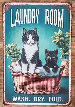 Metallskylt "Laundry room"