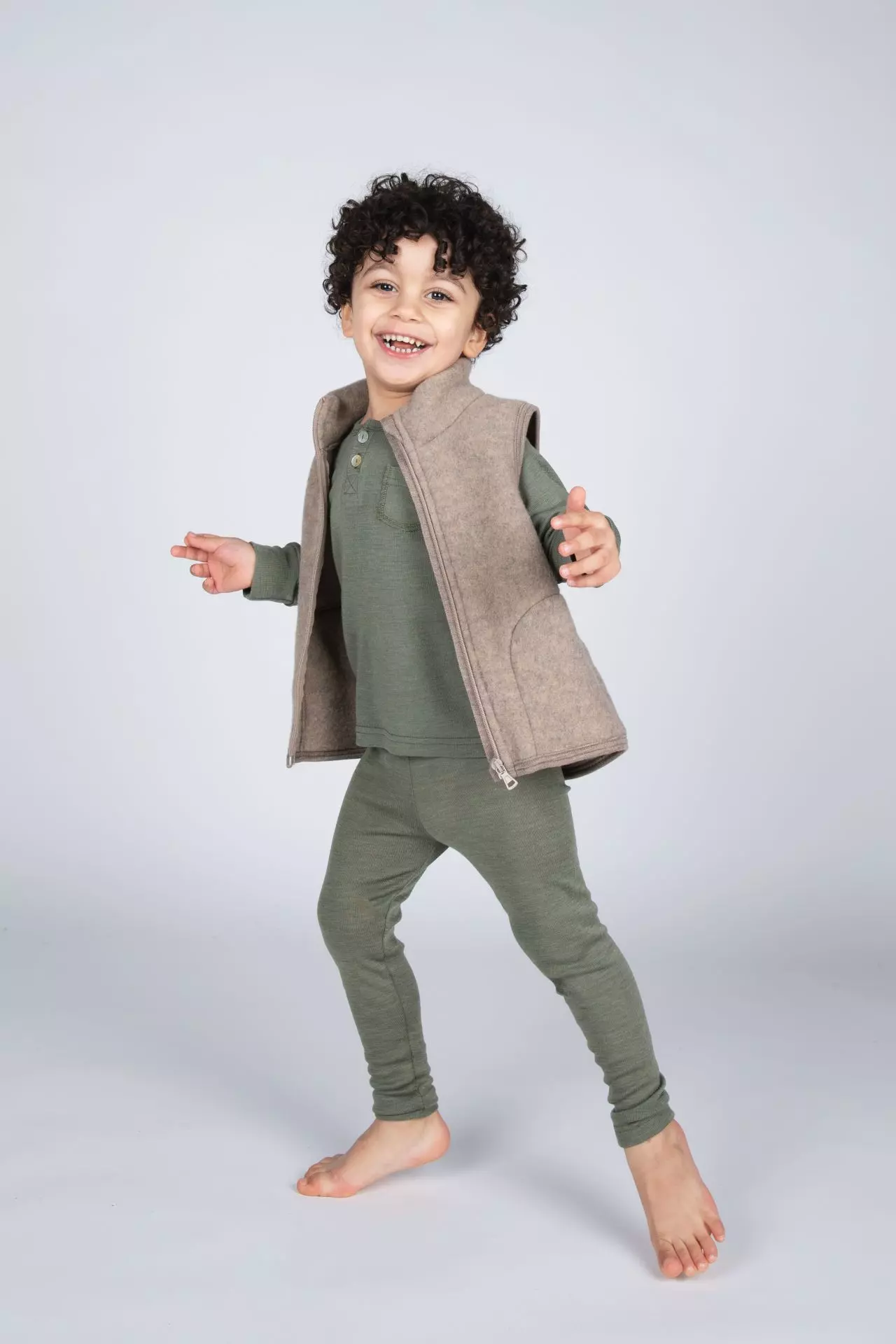Engel Natur ullsilke byxor /  leggings i GOTS-certifierede - olive - 3