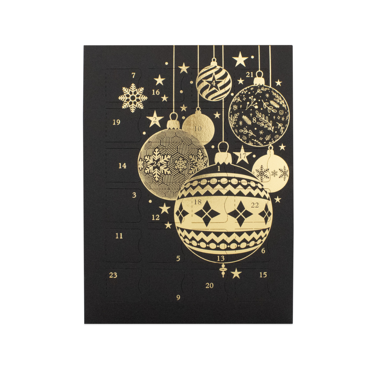 Adventskalender premium, Julkulor, svart