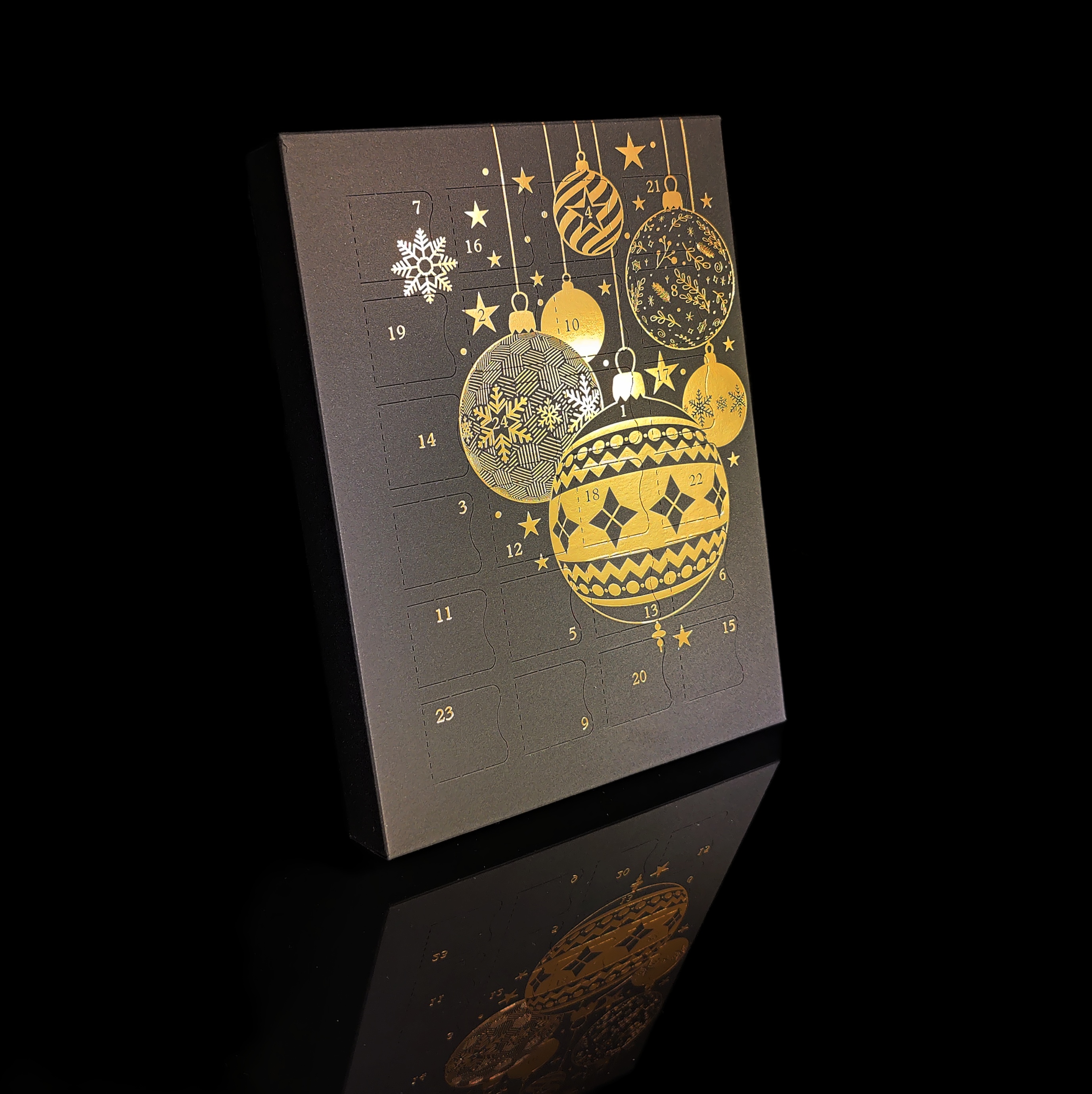 Adventskalender premium, Julkulor, svart