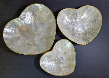 Hjärta Snäckskal skål Set ( 3st) 