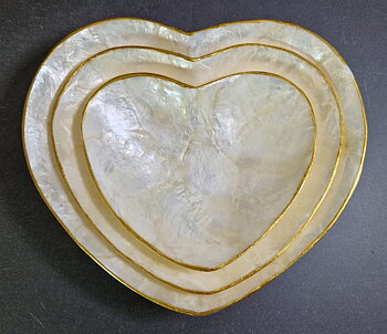 Hjärta Snäckskal skål Set ( 3st) 