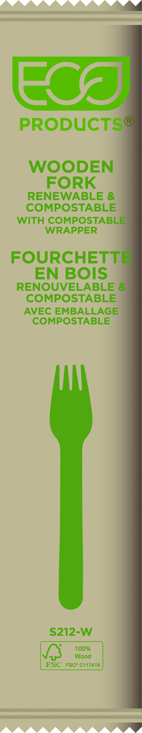 Fork Birchwood, wrapped ,160 mm 500 pcs/case
