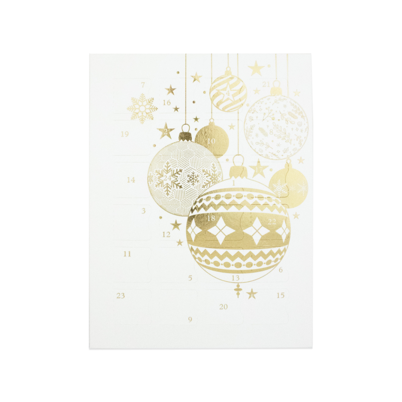 Adventskalender premium, Julkulor, vit