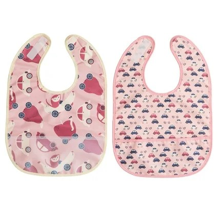 Rätt Start Haklapp 2-Pack - Bilar Rosa/Lila