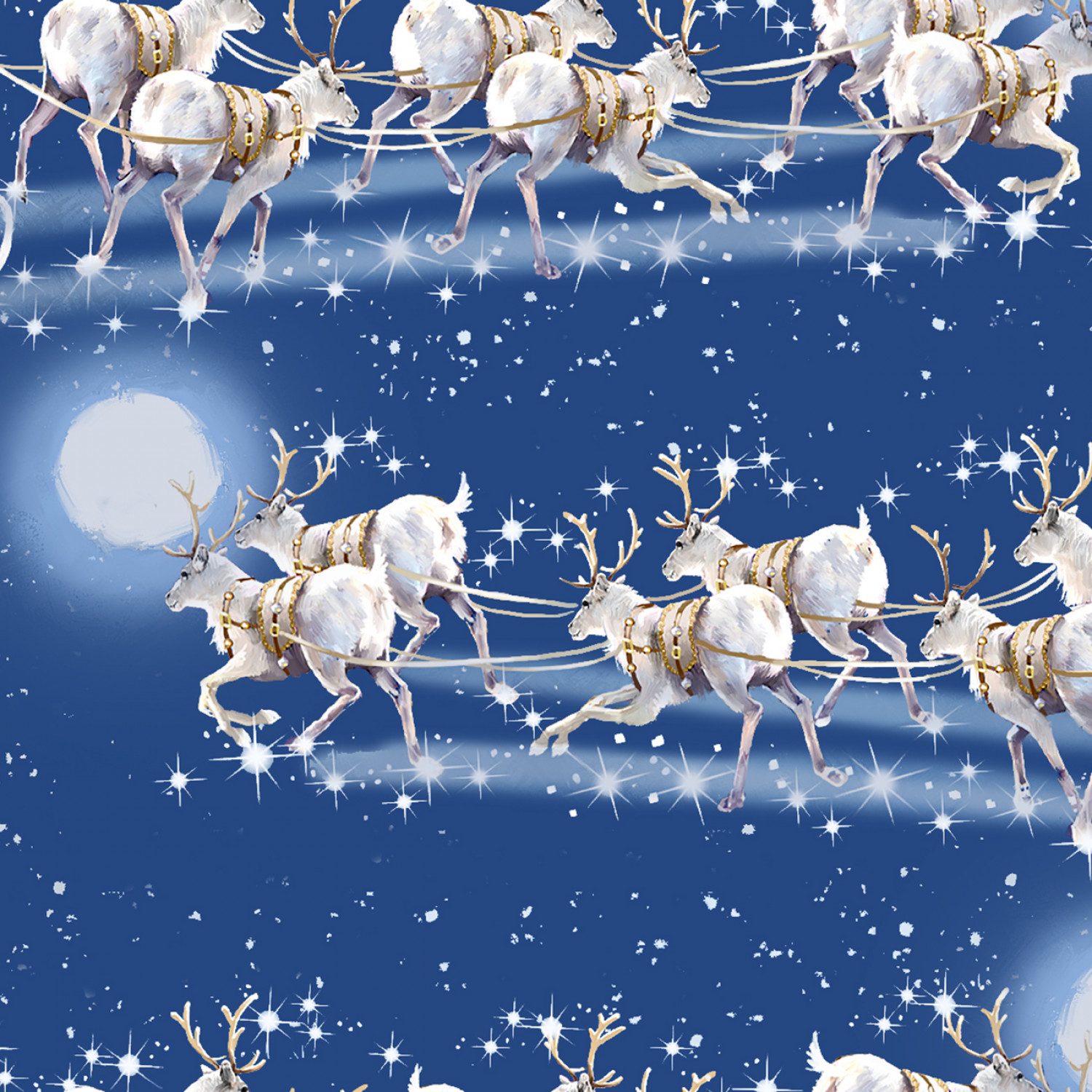 Here Comes Santa - Blue Flying Sleigh Christmas - 2