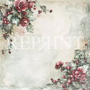 Reprint 0652 X-mas 12x12 -Holly