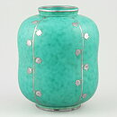 Wilhelm Kåge (Argenta 1959) Green Vase with Lily of the Valley Flower Motif 12 cm