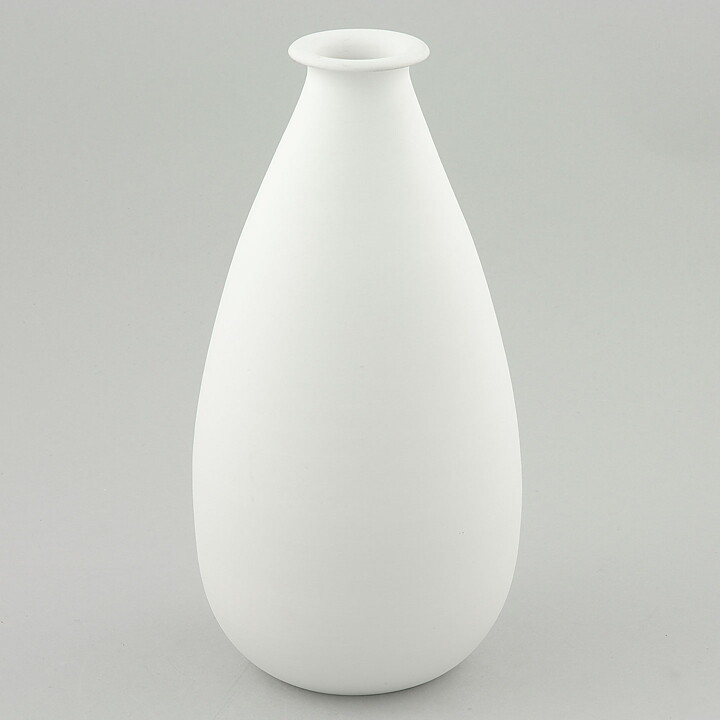 Sven Wejsfelt (1970s) White Vase with Green Leaf Relief 19 cm