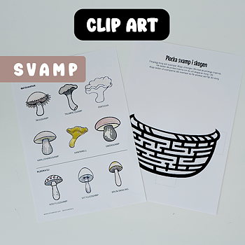 Clip Art - Svampar i korg