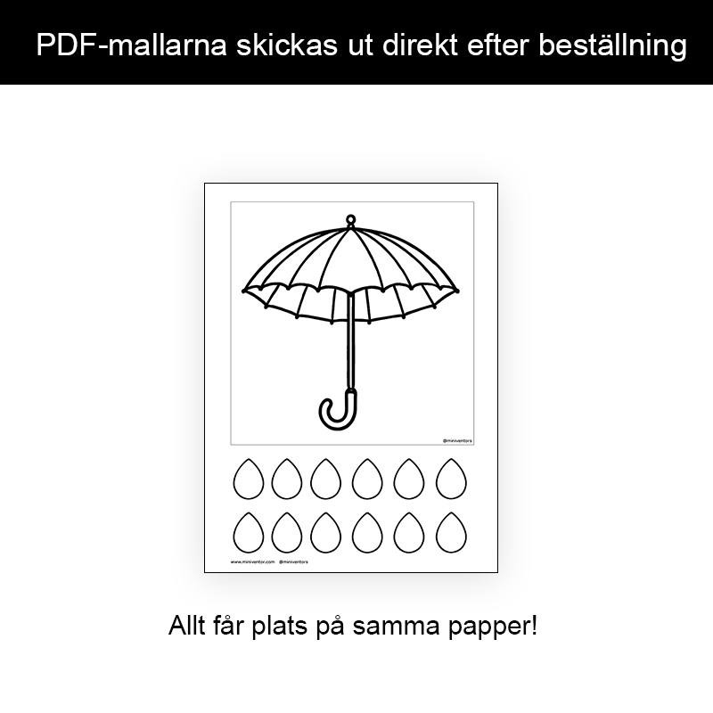 Namnpyssel - Paraply & Regndroppar - 4
