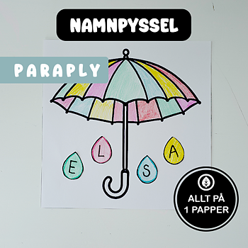Namnpyssel - regndroppar som namn Paraply