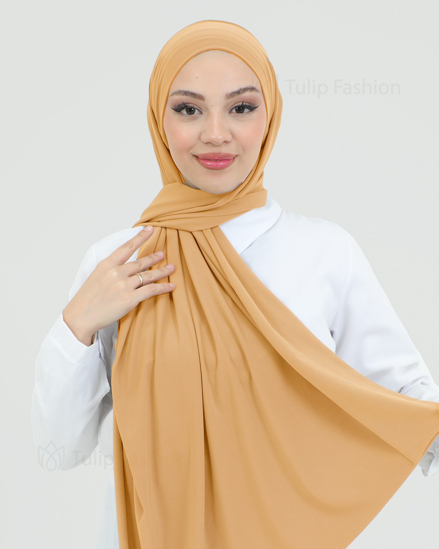 Hijab - Instant lycra with band - Peach
