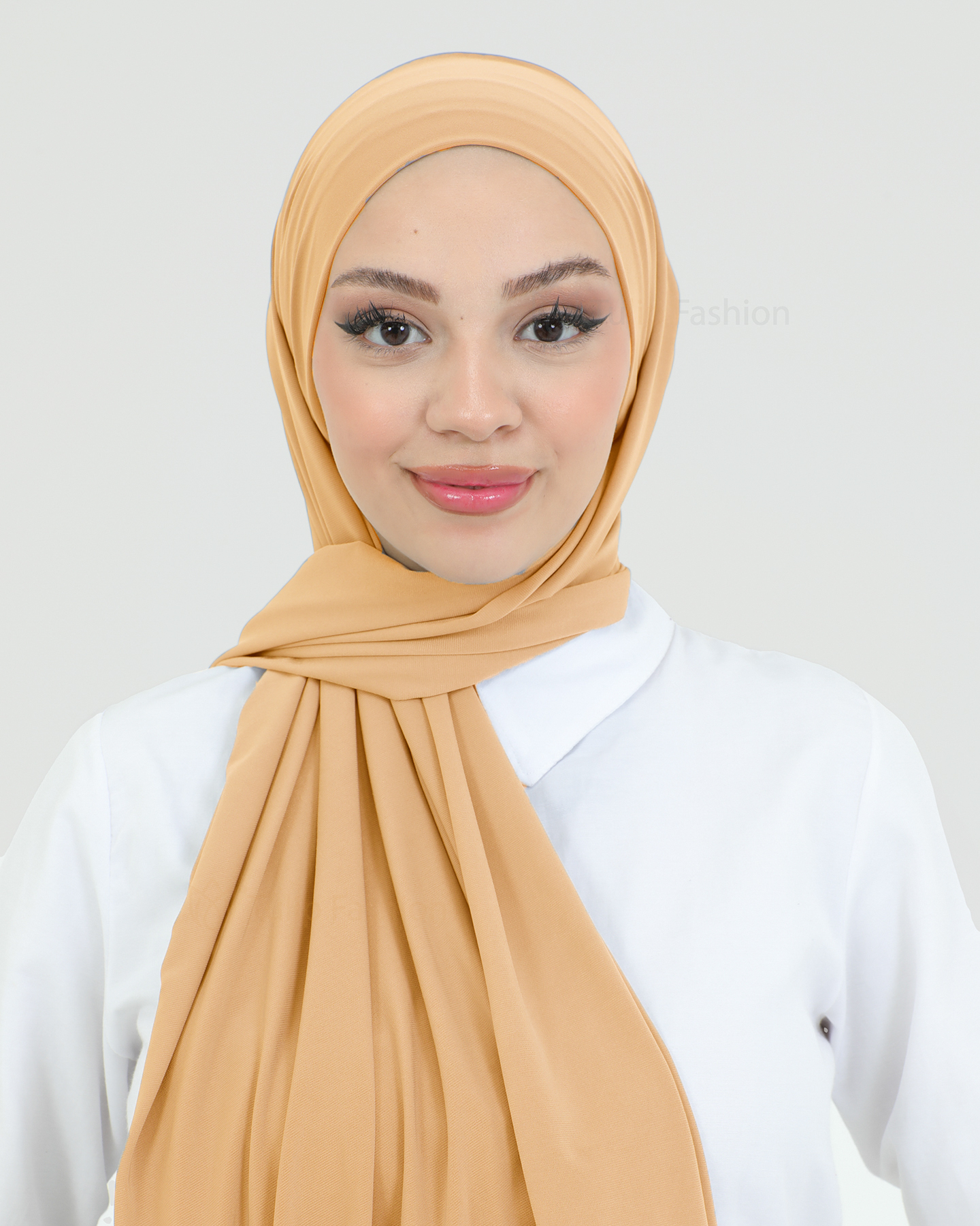 Hijab - Instant lycra with band - Peach - 2