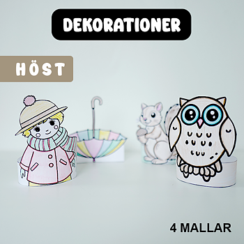 Höstpyssel - Dekoration 4 mallar