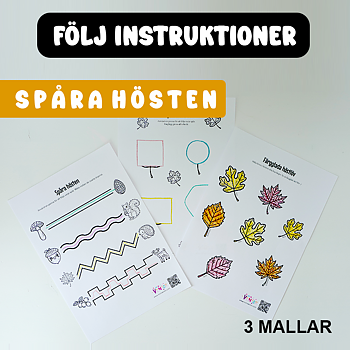 Höstpyssel - Spåra hösten 3 mallar