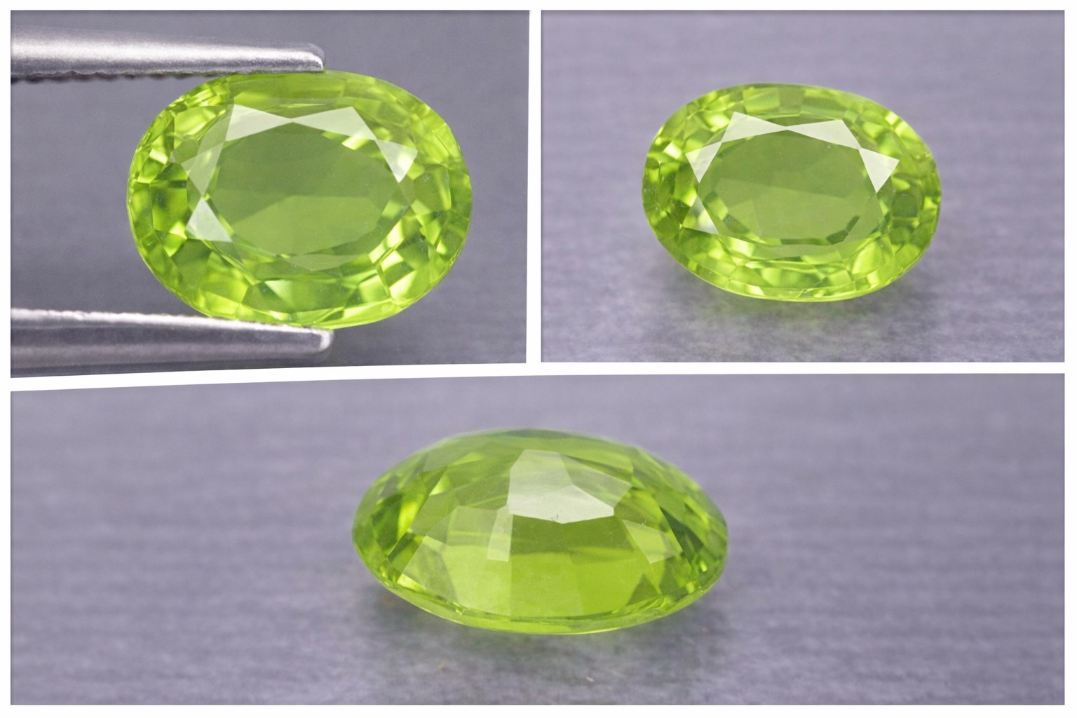 Preciosa piedra preciosa de peridoto natural ovalado de 1,15 ct. - 4