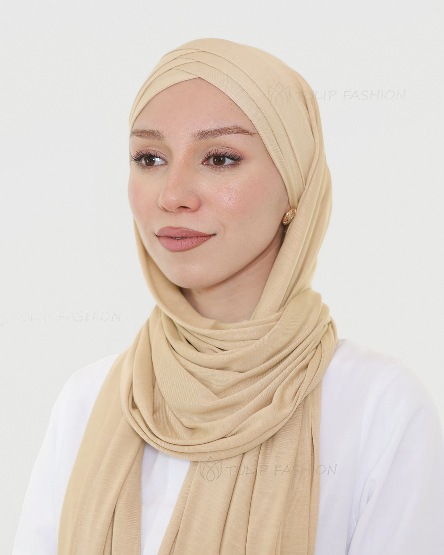 Hijab - Instant Jersey Cross - Camel Beige