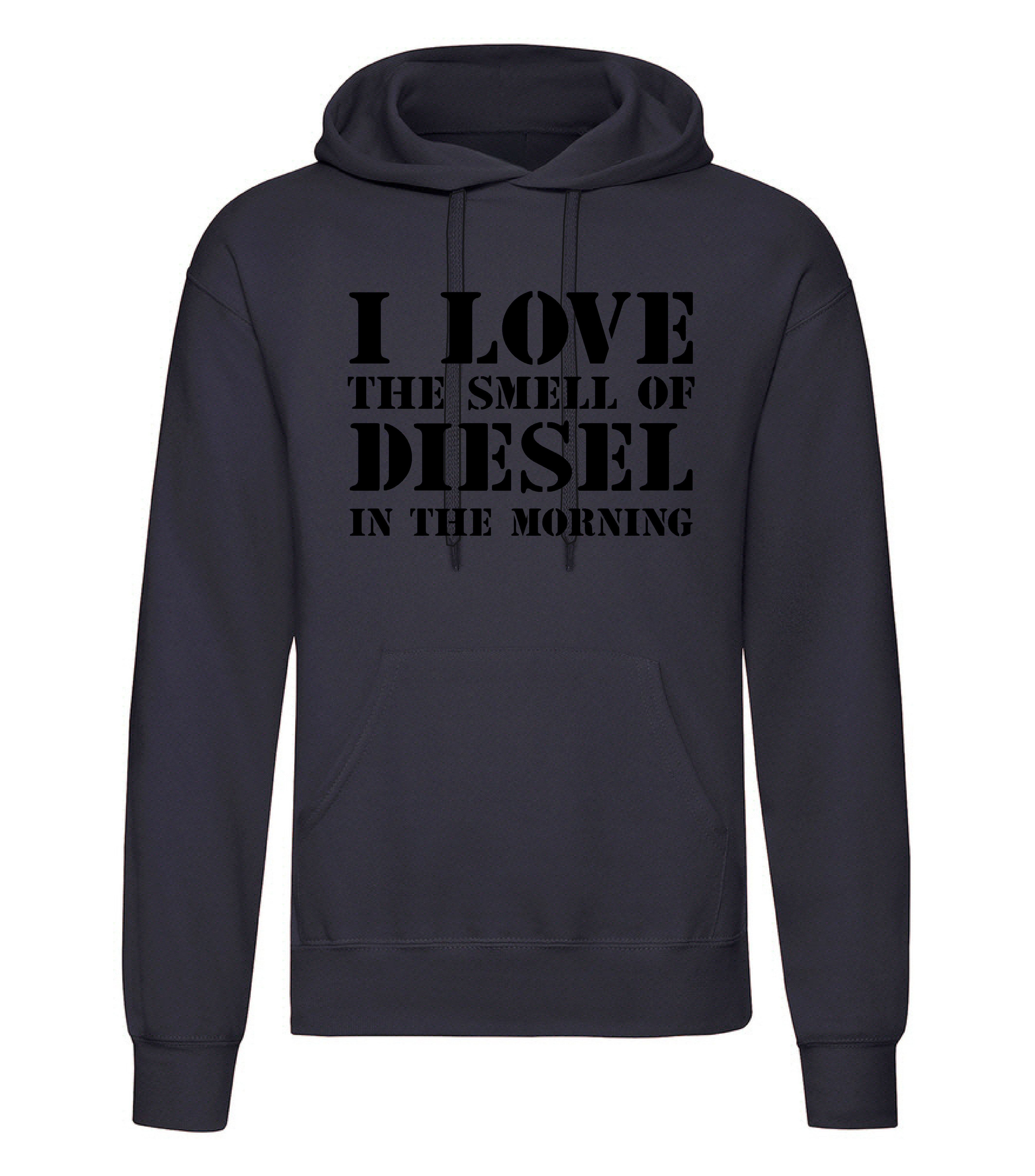 Huvtröja Barn "I LOVE THE SMELL OF DIESEL IN THE MORNING" - Svart