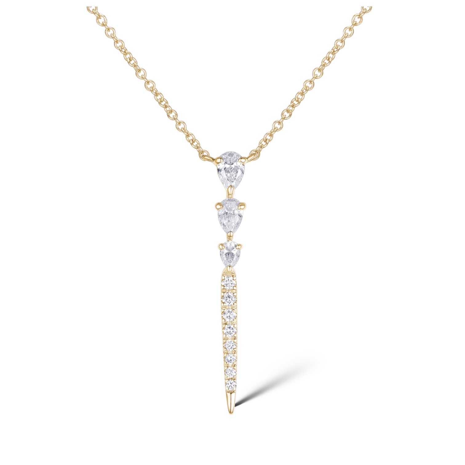 Pear diamond necklace