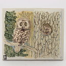 Staffan Johnson (1980s) White Wall Plaque with Owl Motif 22 cm