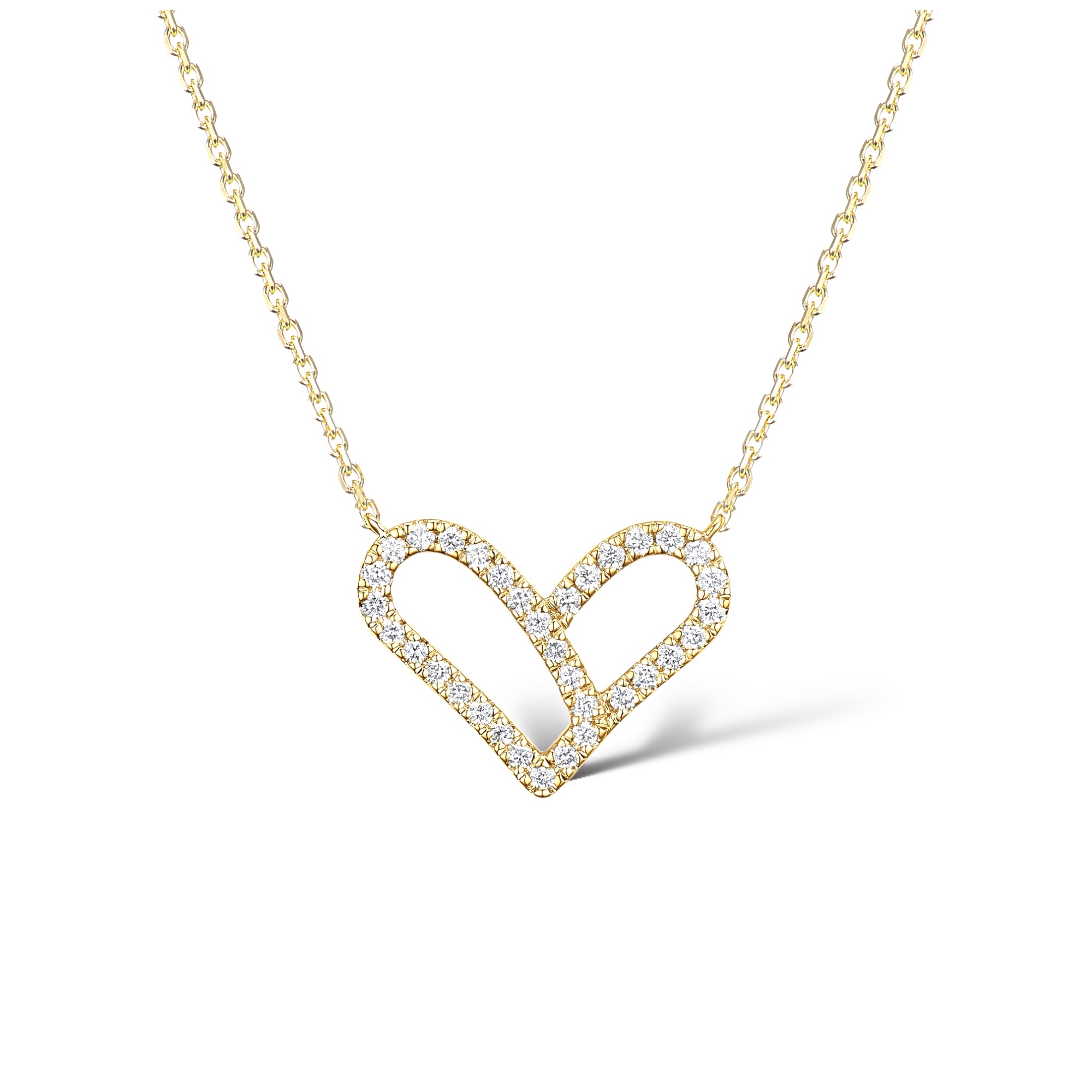 Open diamond heart necklace
